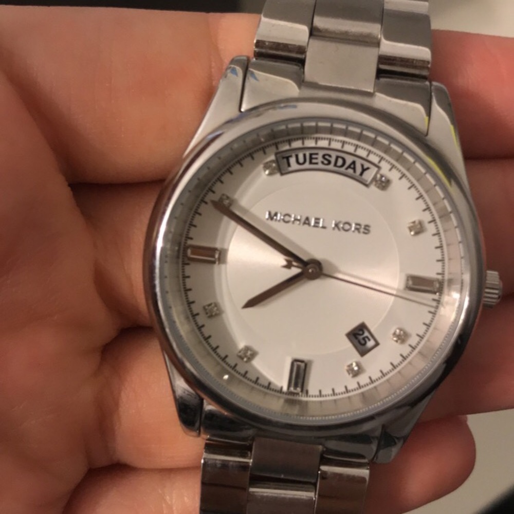 Women’s silver Michael kors watch
